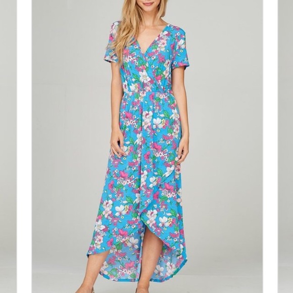 Penna&Pine Dresses & Skirts - Blue Floral Maxi Slip Dress